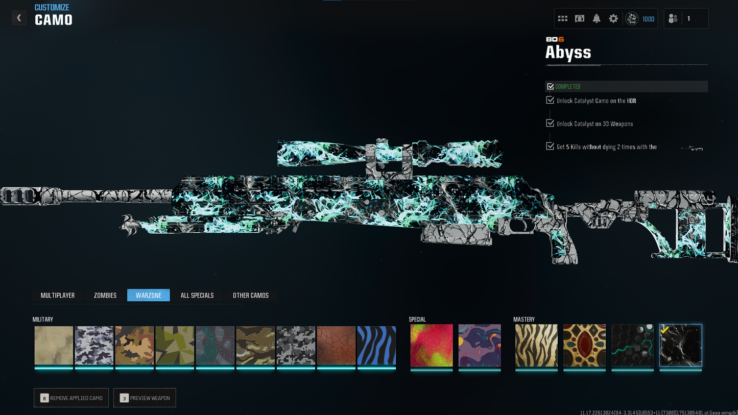๐ฅ BO6 EVERYTHING UNLOCKED ๐ฅ Dark Matter + Nebula + Abyss ๐ Prestige Legend ๐ Level 1000 ๐ All Guns Maxed ๐ 2000+ Camos ๐จ Season 3 & 4 Battle Passes Purchased ๐ All Pictures Attached ๐ Full Access ๐ Linkable to: Steam , Battle.net, PSN, Xbox ๐น๏ธ #avKRqu