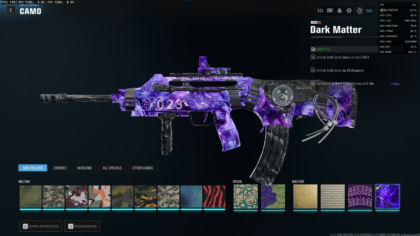 ๐ฅ BO6 EVERYTHING UNLOCKED ๐ฅ Dark Matter + Nebula + Abyss ๐ Prestige Legend ๐ Level 1000 ๐ All Guns Maxed ๐ 2000+ Camos ๐จ Season 3 & 4 Battle Passes Purchased ๐ All Pictures Attached ๐ Full Access ๐ Linkable to: Steam , Battle.net, PSN, Xbox ๐น๏ธ #avKRqu