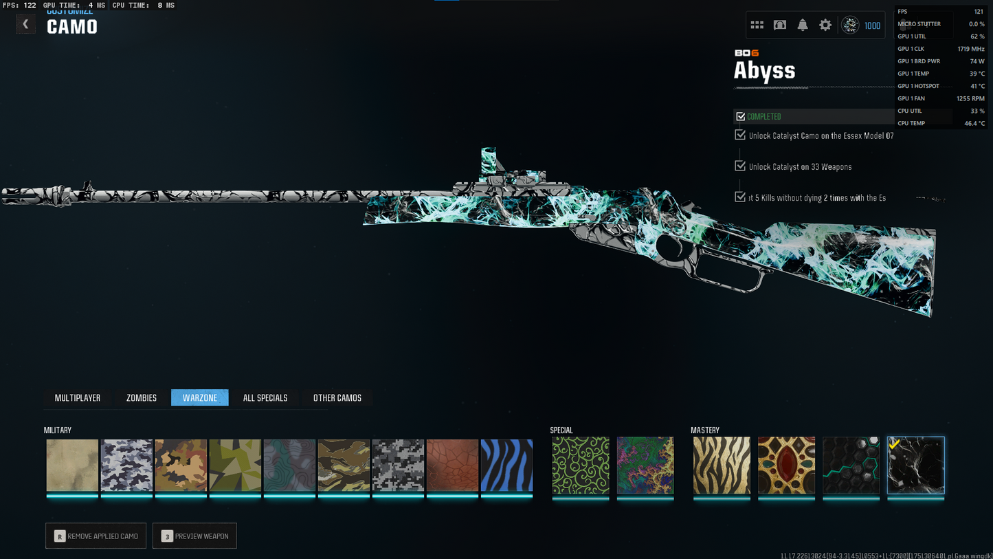 ๐ฅ BO6 EVERYTHING UNLOCKED ๐ฅ Dark Matter + Nebula + Abyss ๐ Prestige Legend ๐ Level 1000 ๐ All Guns Maxed ๐ 2000+ Camos ๐จ Season 3 & 4 Battle Passes Purchased ๐ All Pictures Attached ๐ Full Access ๐ Linkable to: Steam , Battle.net, PSN, Xbox ๐น๏ธ #avKRqu