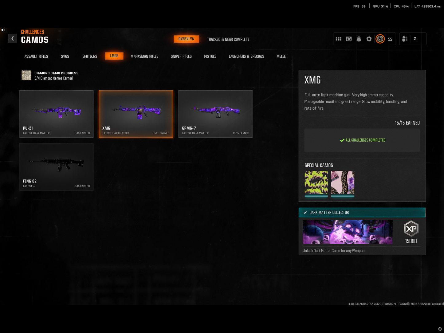 📀 BO6 + WZ4 | ✨ 33x Dark Matter Skins | 🎯 9x META Loadouts (Sniper, Fear1, Krig C, LC10...) 🧱 Level 55 | 🧿 50 Wins Secured | 🎮 Crossplay Ready: Steam • BNET • PSN • Xbox #DvRduK