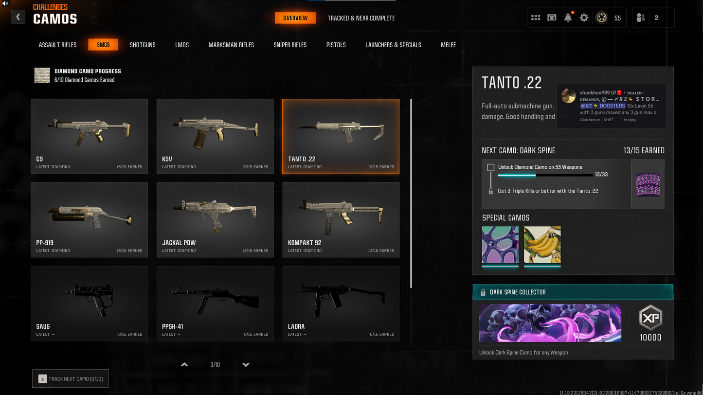 【🌑 BO6 🌑】💍 13 Diamond (Kilo+CR56) 🏅 Level 55 & 50 Wins | 🕹️ BO6 Complete 🔥 195 Camos | 💠 13 Diamond | 🏆 15 Gold 🦹 18 Operators | 🌐 Multiplatform #C4jae9