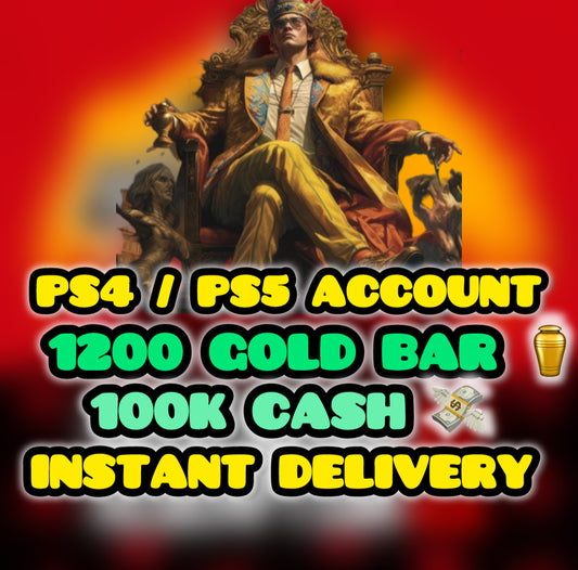 🚨 RDR2 Modded PS4/PS5 Account | 1,200 Gold Bars 💰 | $100K Cash 💵 | Instant Delivery!