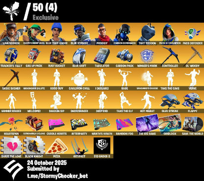 [PC/XBL/NINTENDO] 225 Skins | Lina Scorch | Championship Aura| Blue Team Leader| Blue Striker |Prodigy | Controller | Ol' Woody | Basic Basher | S12-Badge-3 | 100 VB