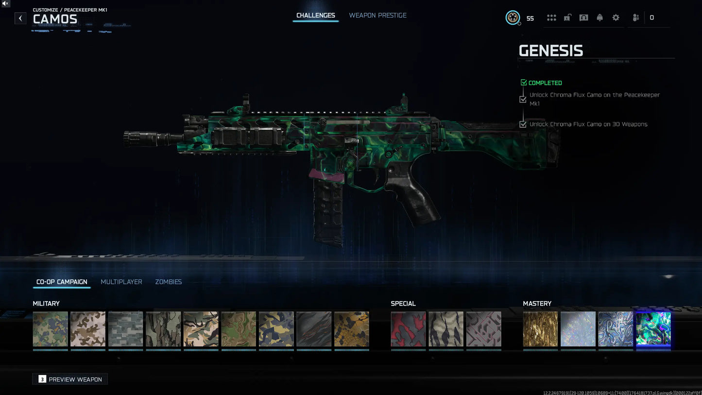 BO7 Genesis Camo Hand Unlock Service (Final Campaign Mastery) | Moonstone , Chroma Flux l 100% Safe