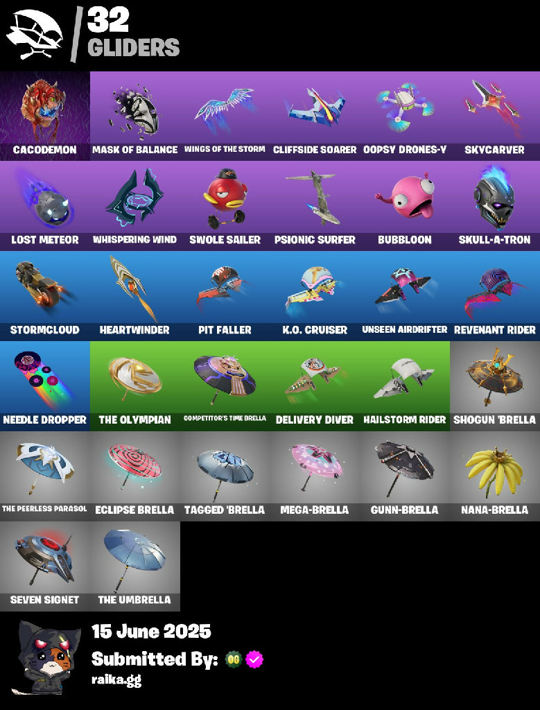 24 skins | Championship Aura | Mizuki | Renzo the Destroyer | Black Widow (Snow Suit) | Santa Dogg | Thunder | Imani | Captain Hypatia | 200 VB