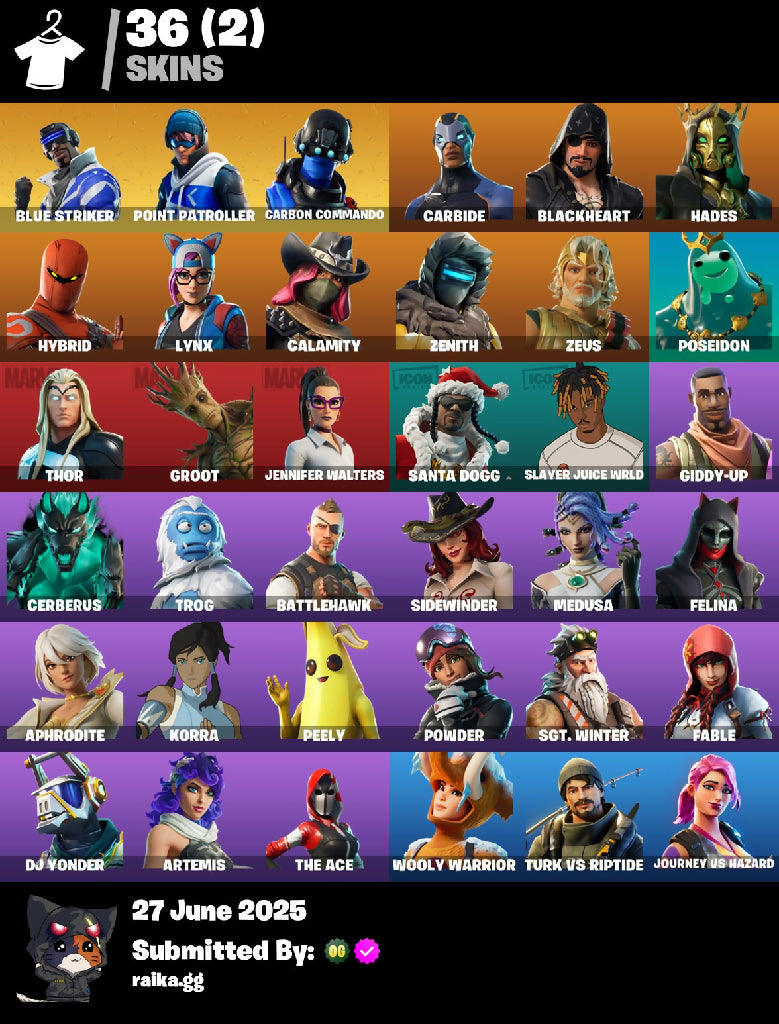 [PC/XBOX/PSN] 36 skins | Blue Striker | Point Patroller | Carbon Commando | Carbide | Blackheart | Hades | Hybrid | Lynx | Calamity | Zenith | Zeus | 100 VB