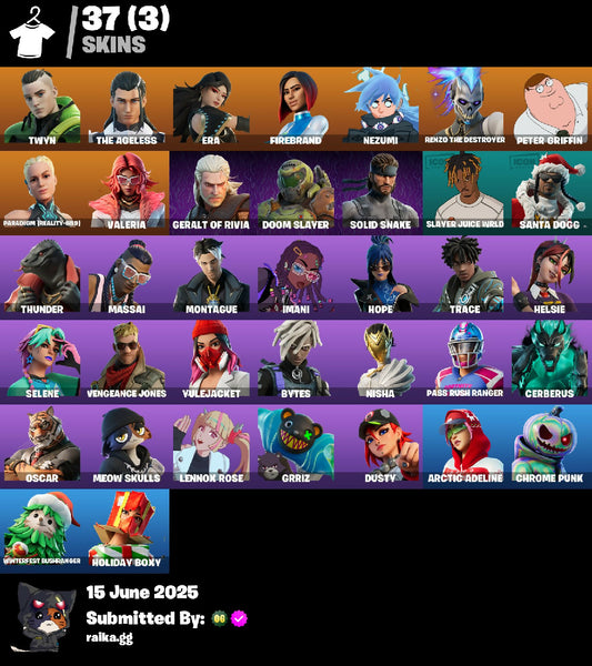 [PC/PSN/XBL] 37 skins | Twyn | The Ageless | Era | Firebrand | Nezumi | Renzo the Destroyer | Peter Griffin | Paradigm (Reality-659) | Valeria | 600 VB