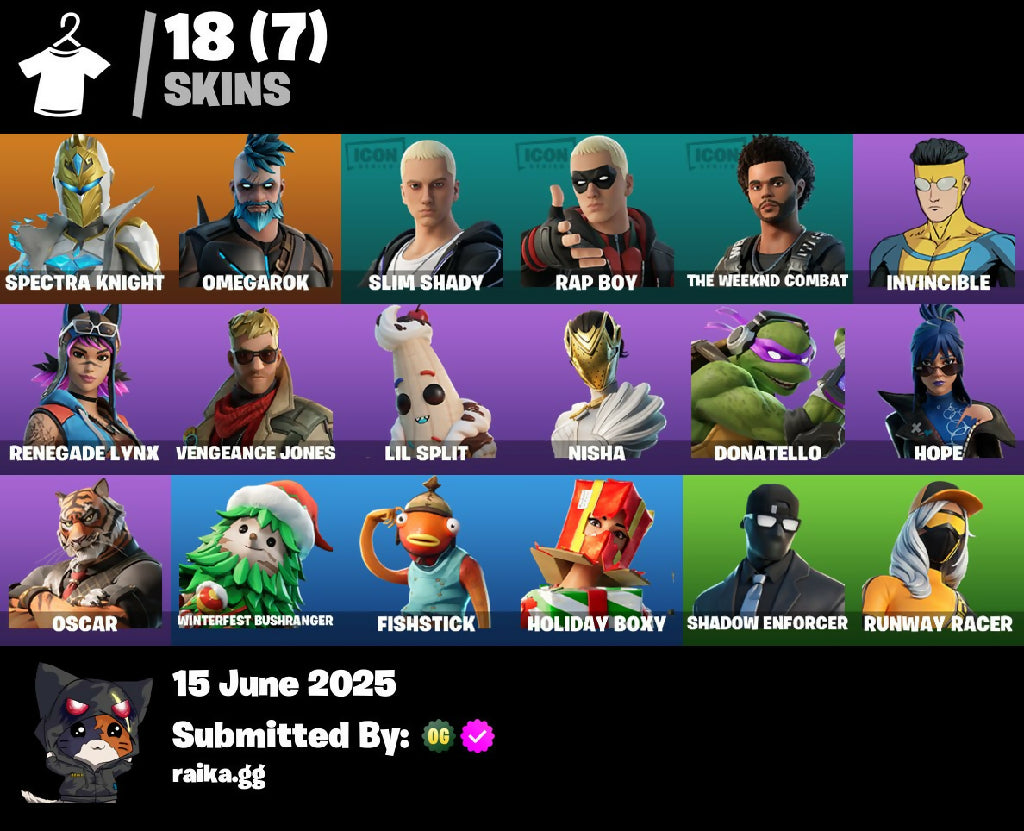 ?[PC/PSN/XBOX] 18 skins | Spectra Knight | Omegarok | Slim Shady | Rap Boy | The Weeknd Combat | Invincible | Renegade Lynx