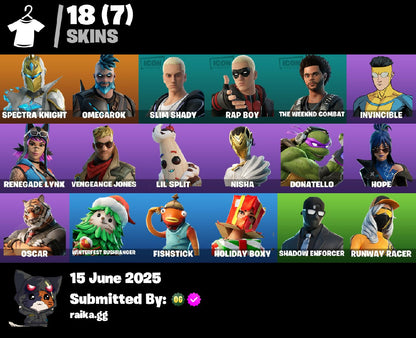 ?[PC/PSN/XBOX] 18 skins | Spectra Knight | Omegarok | Slim Shady | Rap Boy | The Weeknd Combat | Invincible | Renegade Lynx