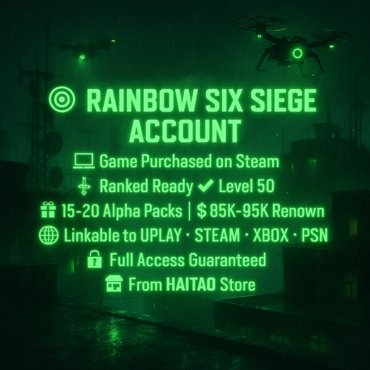 🎖️ R6S Starter Elite | 🧬 Level 50 | 🎊 15-20 Alpha Crates | 💹 95K–100K Renown Wallet | 📡 Multi-Platform Linkable | 🔓 Full Rights Access