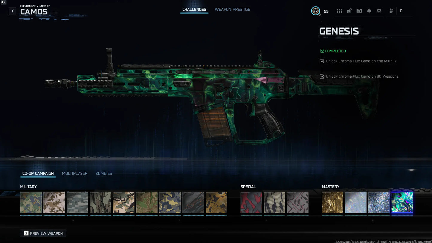 BO7 Genesis Camo Hand Unlock Service (Final Campaign Mastery) | Moonstone , Chroma Flux l 100% Safe