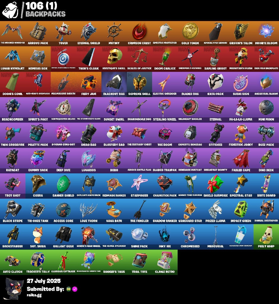 ? 89 skins ? Candy Axe | Hot Marat | Take The Elf | Spectra Knight | Eternal Knight | Blackheart | Renzo the Destroyer | Omegarok | Fade | Ronin | 450 VB