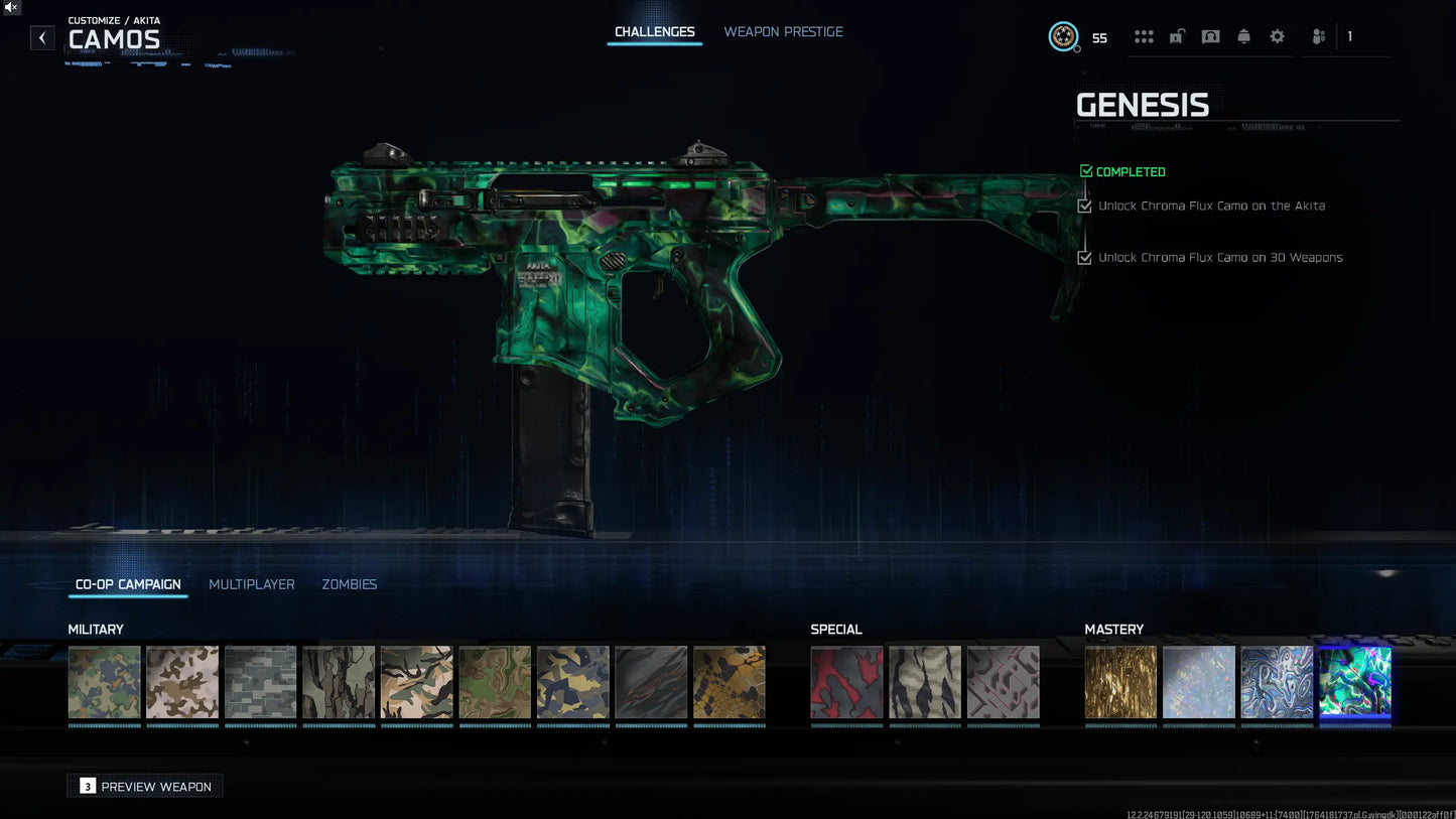 BO7 Genesis Camo Hand Unlock Service (Final Campaign Mastery) | Moonstone , Chroma Flux l 100% Safe