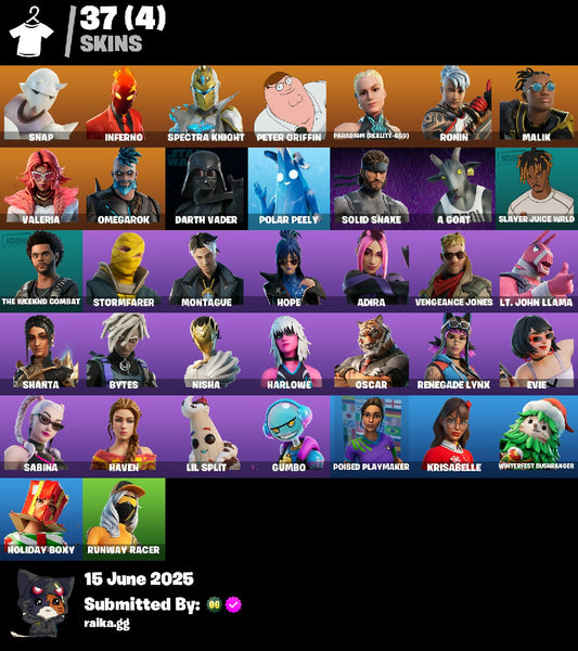 [PSN/XBOX/PC] 37 skins | Snap | Inferno | Spectra Knight | Peter Griffin | Paradigm (Reality-659) | Ronin | Malik | Valeria | Omegarok | Darth Vader | 100 VB
