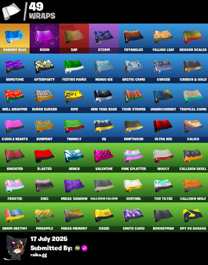 ? 59 skins ? OG STW | Gold Brutus | Fishstick (World Cup) | Gold Midas | Trilogy | Carbon Commando