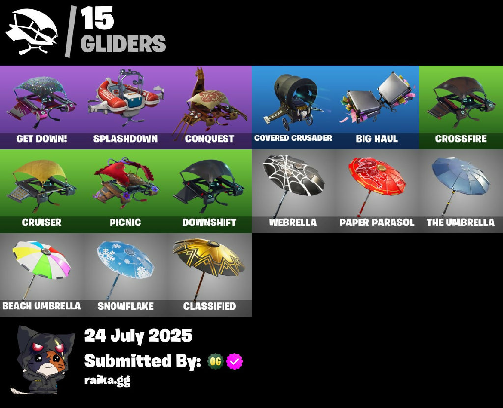 24 skins | Blue Squire | Royale Knight | Drift | Ragnarok | Calamity | Wild Card | Gear Specialist Maya | Wukong | Hollowhead | Sledgehammer | 450 VB