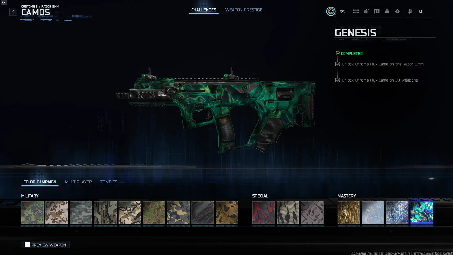 BO7 Genesis Camo Hand Unlock Service (Final Campaign Mastery) | Moonstone , Chroma Flux l 100% Safe