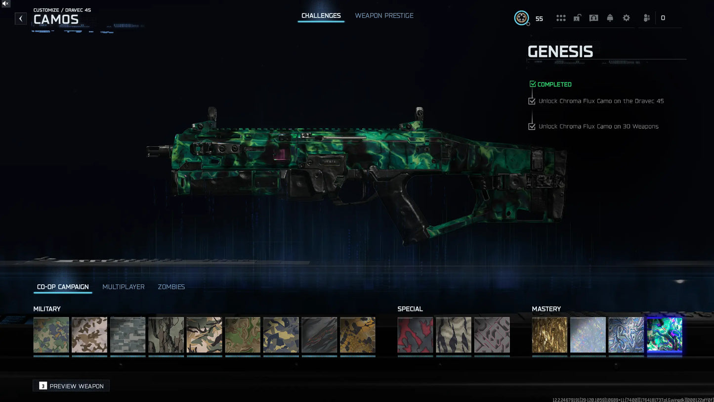 BO7 Genesis Camo Hand Unlock Service (Final Campaign Mastery) | Moonstone , Chroma Flux l 100% Safe