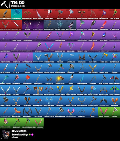 [PC/PSN/XBOX] 108 skins | Gold Midas | Gold Brutus | Gold Meowscles | Rust Bucket | Verve | Rage | Astroworld Cyclone | Monster Team Banner | 1100 VB