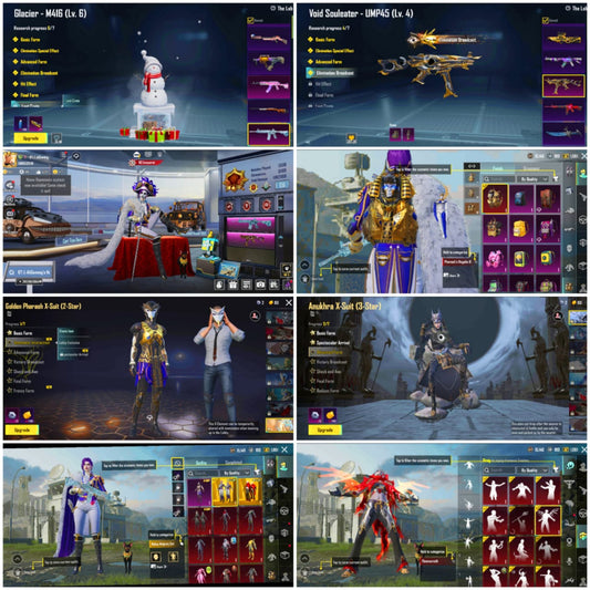 👑DOUBLE ULTIMATE  | GLACIER LVL 6 | X SUIT ANUKHRA 2 STAR| PHARAOH LVL 1 | M4xUMP COMBO |C2S6 CONQUER 🥀 #uvM6yP