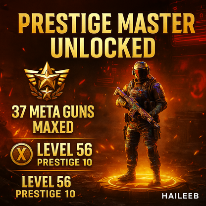 🥇 Prestige Master + Level 56 🔋 37 Guns Maxed 🪙 Prestige 10 📜 Full Access 🕹️ Linkable to: Steam, Battle.net, PSN, Xbox 🪖 Warzone 4 Ranked Ready #CfQimC