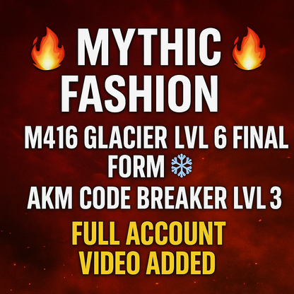 🔥 Mythic Fashion | M416 Glacier Level 6 x AKM Combo | Killing Machine Set | SMOTH Hitman Set | Gun Lab | Maxed M416, AKM & UMP | Instant Login Change