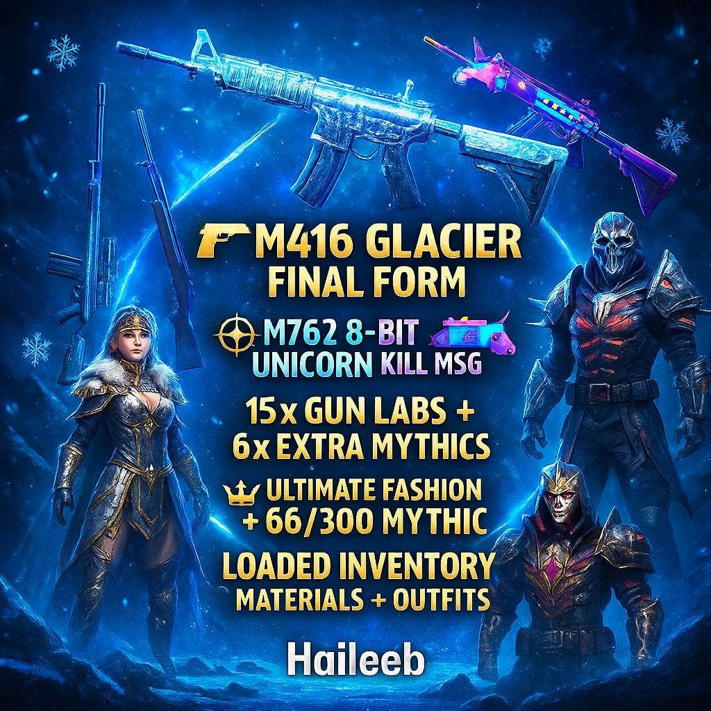 👑DOUBLE ULTIMATE  | GLACIER LVL 6 | X SUIT ANUKHRA 2 STAR| PHARAOH LVL 1 | M4xUMP COMBO |C2S6 CONQUER 🥀