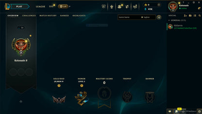 🌺 Secure 🌺 Season 15 🌺 NA 🌺 IRON IV 0LP 🌺 BE 49,000 🌺 Champions 20 🌺 5x Skin Shards 🌺 0W/ 1L Placements 🌺 North America 🌺 Season 15 Split 3 Ready 🌺 Handmade 🌺 #DSdQwX