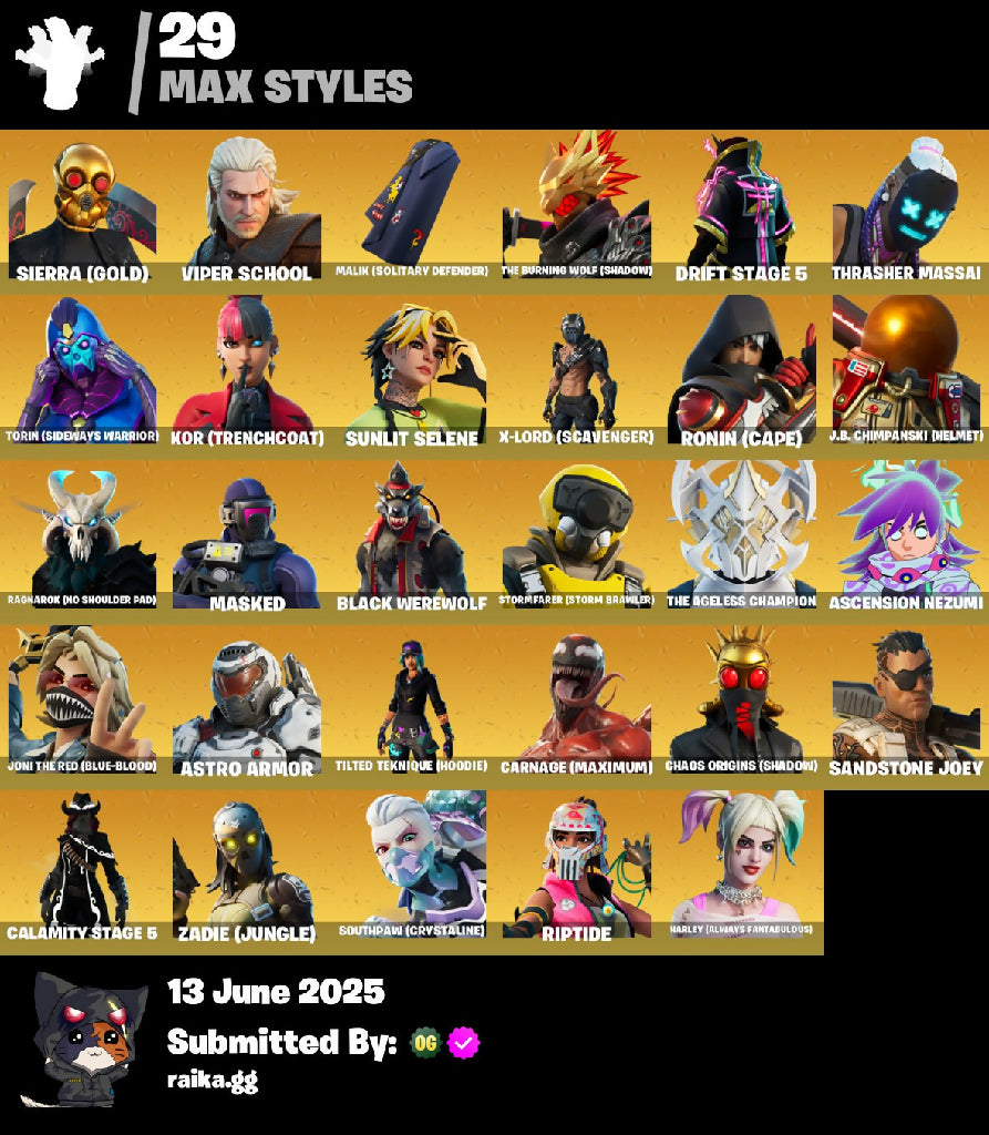 [PC/XBL/NINTENDO] 180 skins | Elite Agent | Take The L | Unchained Ramirez | Rogue Agent | Strong Guard | Renzo the Destroyer | Torin | Carbide | Dire | 500 VB