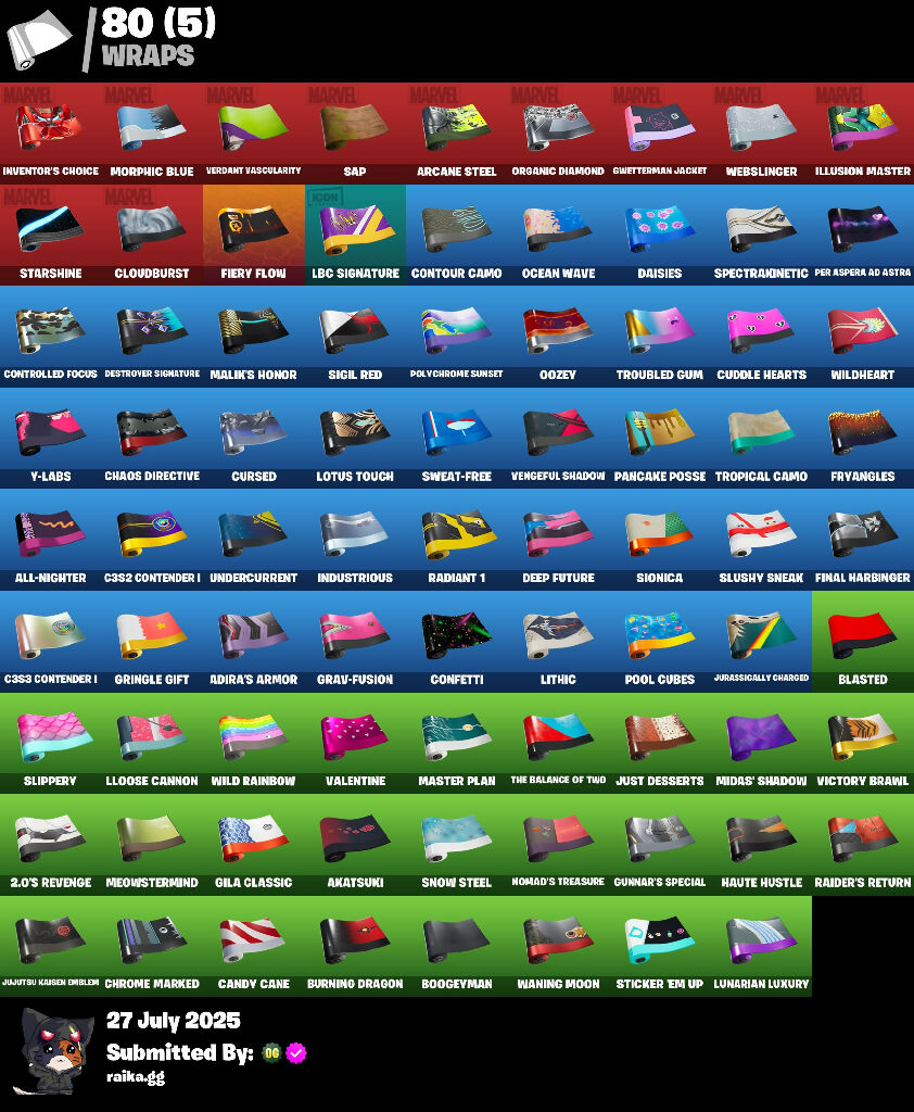 ? 89 skins ? Candy Axe | Hot Marat | Take The Elf | Spectra Knight | Eternal Knight | Blackheart | Renzo the Destroyer | Omegarok | Fade | Ronin | 450 VB