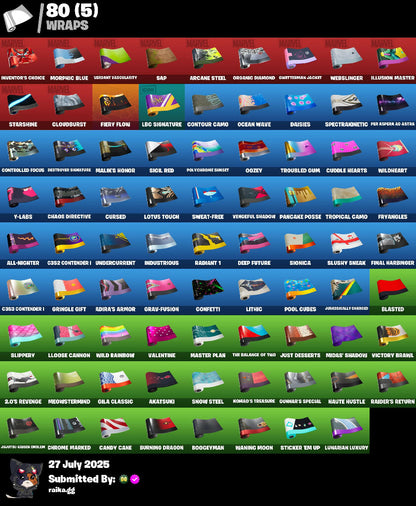 ? 89 skins ? Candy Axe | Hot Marat | Take The Elf | Spectra Knight | Eternal Knight | Blackheart | Renzo the Destroyer | Omegarok | Fade | Ronin | 450 VB