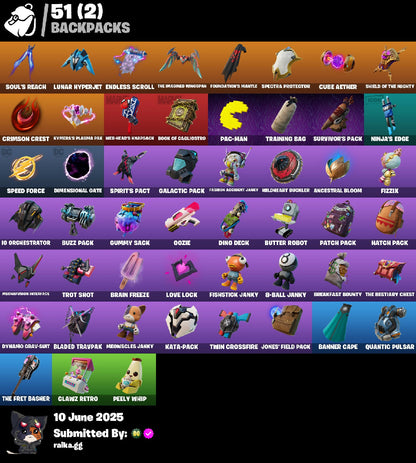 ?[PC/PSN/XBL]? 51 skins ? Marshmello ? Spiderman? Ryu ? Joey ? Menace ? Raz ? Ronin ? Kymera ? Predator ? The Origin ? The Imagined ? The Foundation ? Spire Assassin ? Hunter