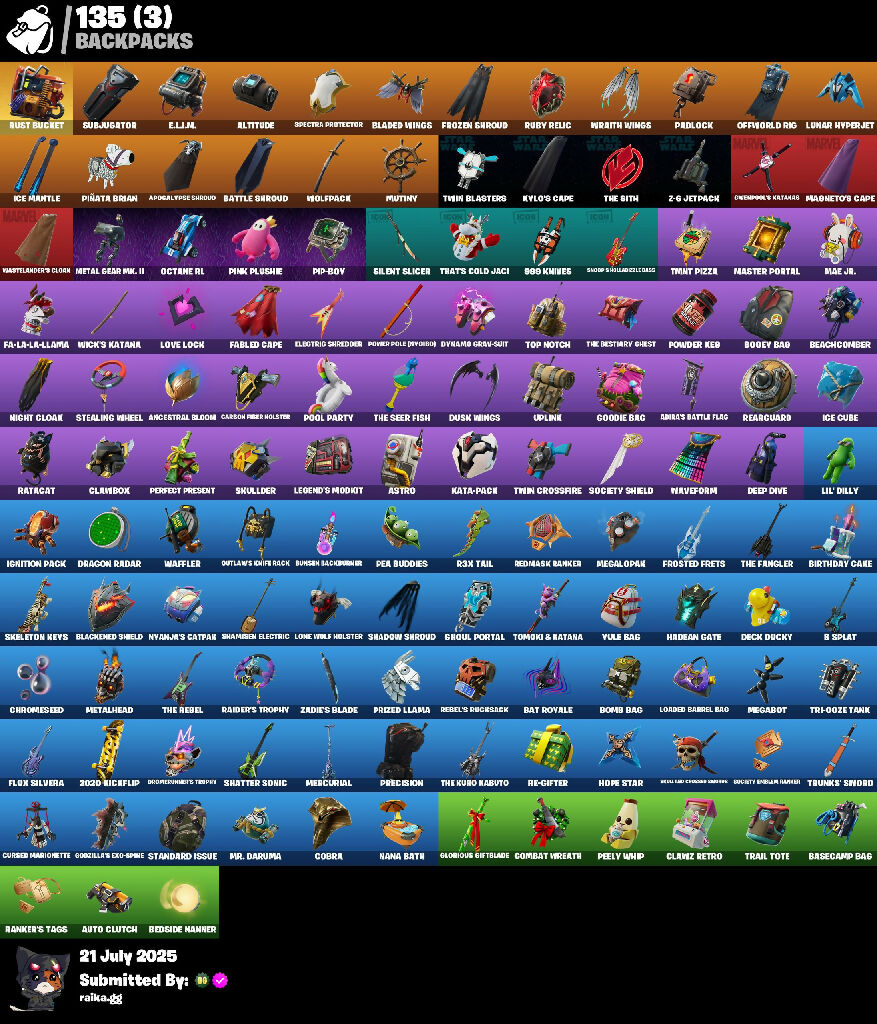 [PC/PSN/XBL] 91 skins ? Take The L | End Zone | Zenith | Dire | Hybrid | Drift | Blackheart | The Visitor | Ragnarok | Son Goku | Lynx | Shogun | A.I.M. | 500 VB