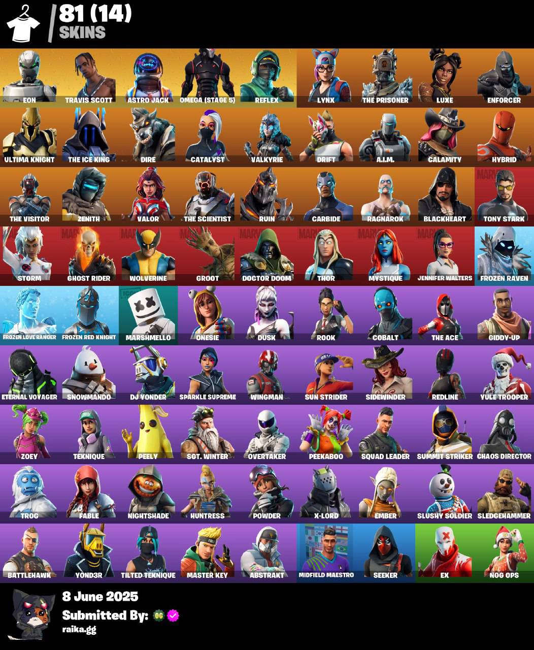 ⭐[PC/PSN/XBOX] 81 skins | EON | Travis Scott | Astro Jack | Reflex | Lynx | Omega (stage 5) |The Prisoner | Luxe | Enforcer | Ultima Knight | The Ice King | 350 VB