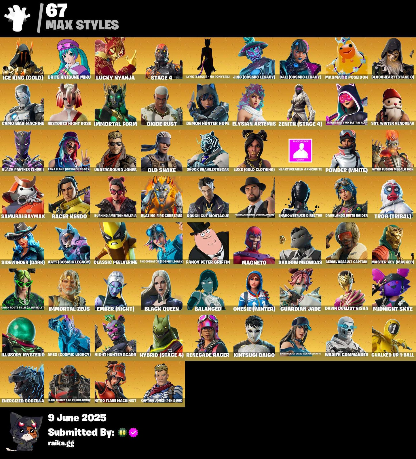 [PC/PSN/XBOX]🔥𝐒𝐓𝐀𝐂𝐊𝐄𝐃 𝐄𝐗𝐂𝐋𝐔𝐒𝐈𝐕𝐄🔥166 skins ⭐ IKONIK ⭐ Katalina ⭐ John Wick ⭐ CANDY AXE ⭐ The Ice King ⭐ Blackheart ⭐Valeria ⭐ Luxe ⭐ Zenith ⭐ Ruin ⭐Hades ⭐ 100 VB