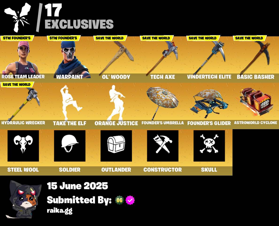 ⚡[PC/PSN/XBOX] 35 skins | OG STW | Ragnarok | Omega | Enforcer | Drift | Valor | The Visitor | Zenith | Calamity | Lynx | Carbide | Slayer Juice WRLD | 105 VB