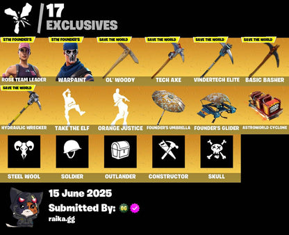 ⚡[PC/PSN/XBOX] 35 skins | OG STW | Ragnarok | Omega | Enforcer | Drift | Valor | The Visitor | Zenith | Calamity | Lynx | Carbide | Slayer Juice WRLD | 105 VB