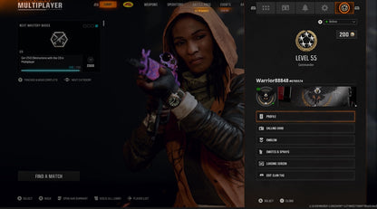 📀 BO6 & WZ4 | 🚧 33x Dark Matter Hand Leveled 9x Meta Guns Loadouts (Snipers , Fear1, C56,Kilo,Ladra,Lc10,KrigC,HDR) | 🪙 500+ Premium Camos | 🧱 Level 55 | 🧿 50 Ranked Wins | 🗺️ Crossplay: Steam • BNET • PSN • Xbox