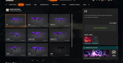 📀 BO6 & WZ4 | 🚧 33x Dark Matter Hand Leveled 9x Meta Guns Loadouts (Snipers , Fear1, C56,Kilo,Ladra,Lc10,KrigC,HDR) | 🪙 500+ Premium Camos | 🧱 Level 55 | 🧿 50 Ranked Wins | 🗺️ Crossplay: Steam • BNET • PSN • Xbox