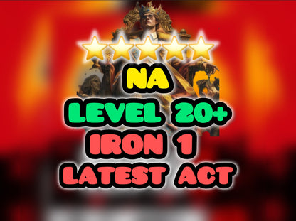 Buy NA Iron 1 💲 ACT 1 💲 Hand-Leveled 💲 Level 20 💲 2X Free Token 💲 Full Access 💲 Unverified Mail #1