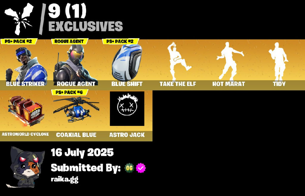 [PC/PSN/XBOX] 46 skins | Blue Striker | Rogue Agent | Power Chord | Drift | Zenith | Raven | Ragnarok | Rox | Sentinel | Lynx | Rippley vs Sludge | Snowfoot | 300 VB