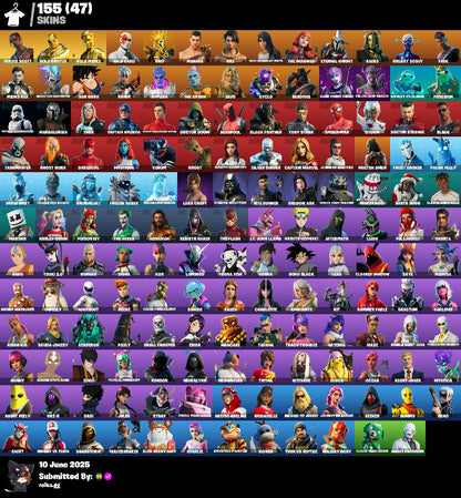 [PC/PSN/XBOX] 156 skins | Travis Scott | Gold Brutus | Gold Midas | Wild Card | Oro | Menace | Raz | Gear Specialist Maya | The Imagined | Eternal Knight | 210 VB