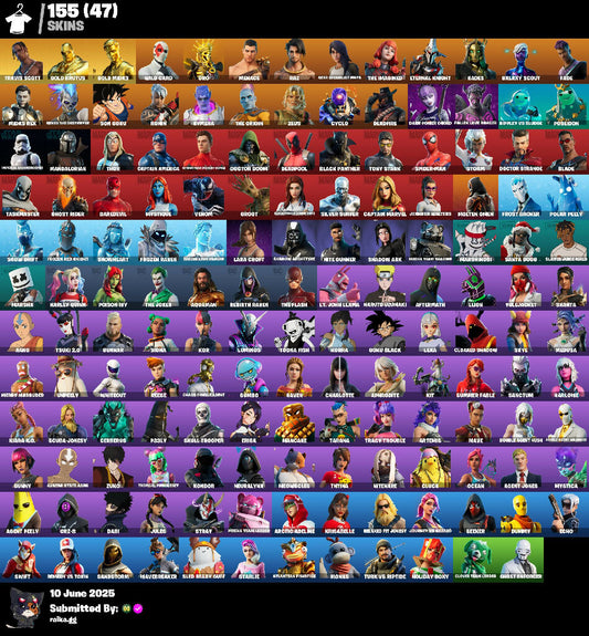 [PC/PSN/XBOX] 156 skins | Travis Scott | Gold Brutus | Gold Midas | Wild Card | Oro | Menace | Raz | Gear Specialist Maya | The Imagined | Eternal Knight | 210 VB
