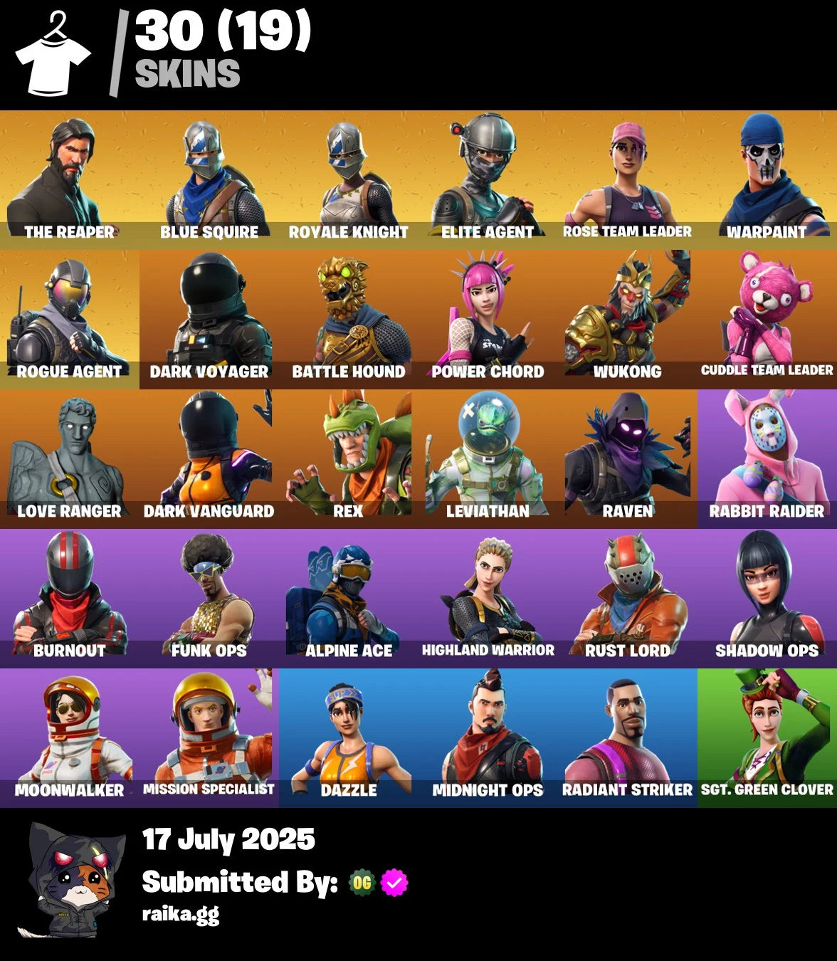 ⭐[PC/PSN/XBOX]⭐30 skins 🎉 OG STW 🎉 The Reaper ⚡ Blue Squire ⚡ Royale Knight ⚡ Elite Agent ✨ Take The L ✨ Rogue Agent | Dark Voyager | Battle Hound | Power Chord | 1650 VB