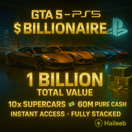 🧩 PS5 🌳 1 Billion Total ( 60million Pure Cash + Cars ) 🦜10x SuperCars✔ GTA 5 Top-tier Account ⚡ Undefeated Login ⚡ Speed Surge Mode 🚀 Ready, Set, Go! #dVh1D9