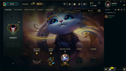 Season 15 I NA I IRON IV 0LP I BE 47,000 I Champions 20 I 5x Skin Shards I 0W/ 1L Placements I North America I Season 15 Split 3 Ready I Handmade I #nV2fRN