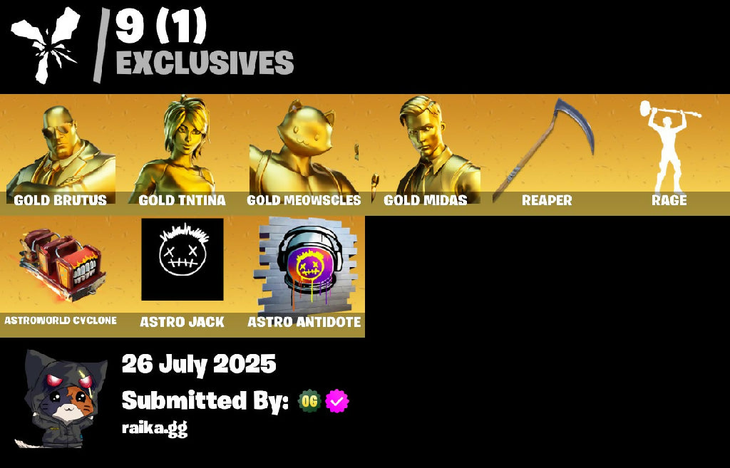 ? 66 skins | Gold TNTina | Gold Meowscles | Gold Brutus | Gold Midas | Eternal Knight | Gear Specialist Maya