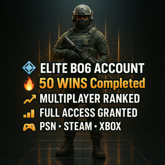 🛡️ SECURE WARRANTY – 🌐 BO6 🌐 | ⚡ 50 Wins Finished | 🏅 50 Multiplayer Wins | 🔧 Rank Ready | 📝 Customizable Access | 🎮 Linkable 💻 Steam / Battle.net / PlayStation / Xbox #nwsEzb