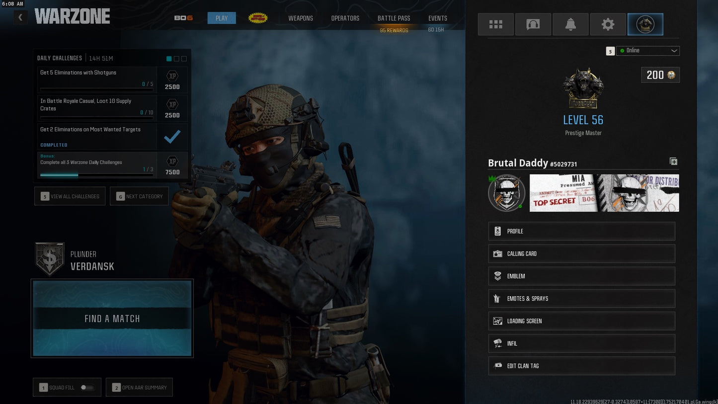 🥇 Prestige Master + Level 56 🔋 37 Guns Maxed 🪙 Prestige 10 📜 Full Access 🕹️ Linkable to: Steam, Battle.net, PSN, Xbox 🪖 Warzone 4 Ranked Ready #CfQimC