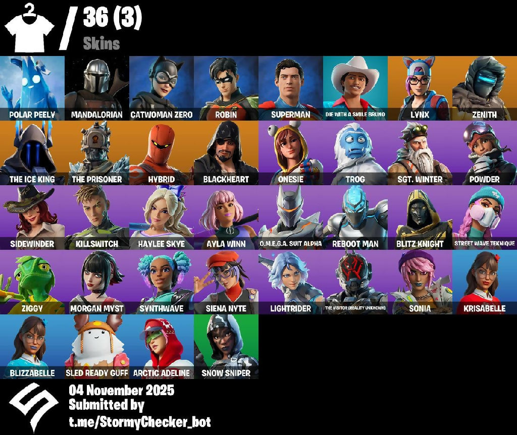 ?[PC/XBL/PSN]?36 Skins?Killswitch?Haylee Skye?Ayla Winn?O.M.E.G.A. Suit Alpha?Sled Ready Guff? Catwoman zero ? ronin?Hunter's Knife